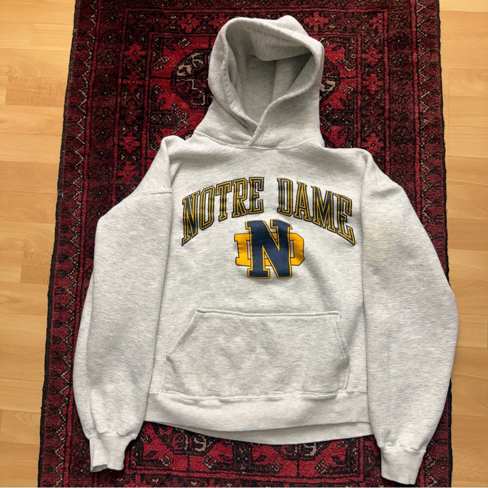 Vintage Notre Dame Gray Pullover Mens Size Large
